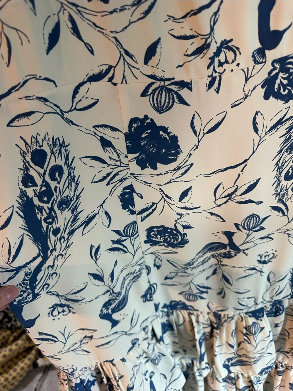 Abercrombie & Fitch White Maxi Dress with Blue Floral Print